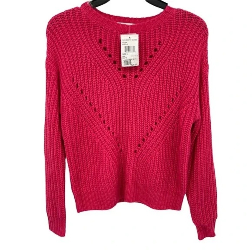 Cotton Emporium Fuchsia Crewneck Sweater NWT. Large